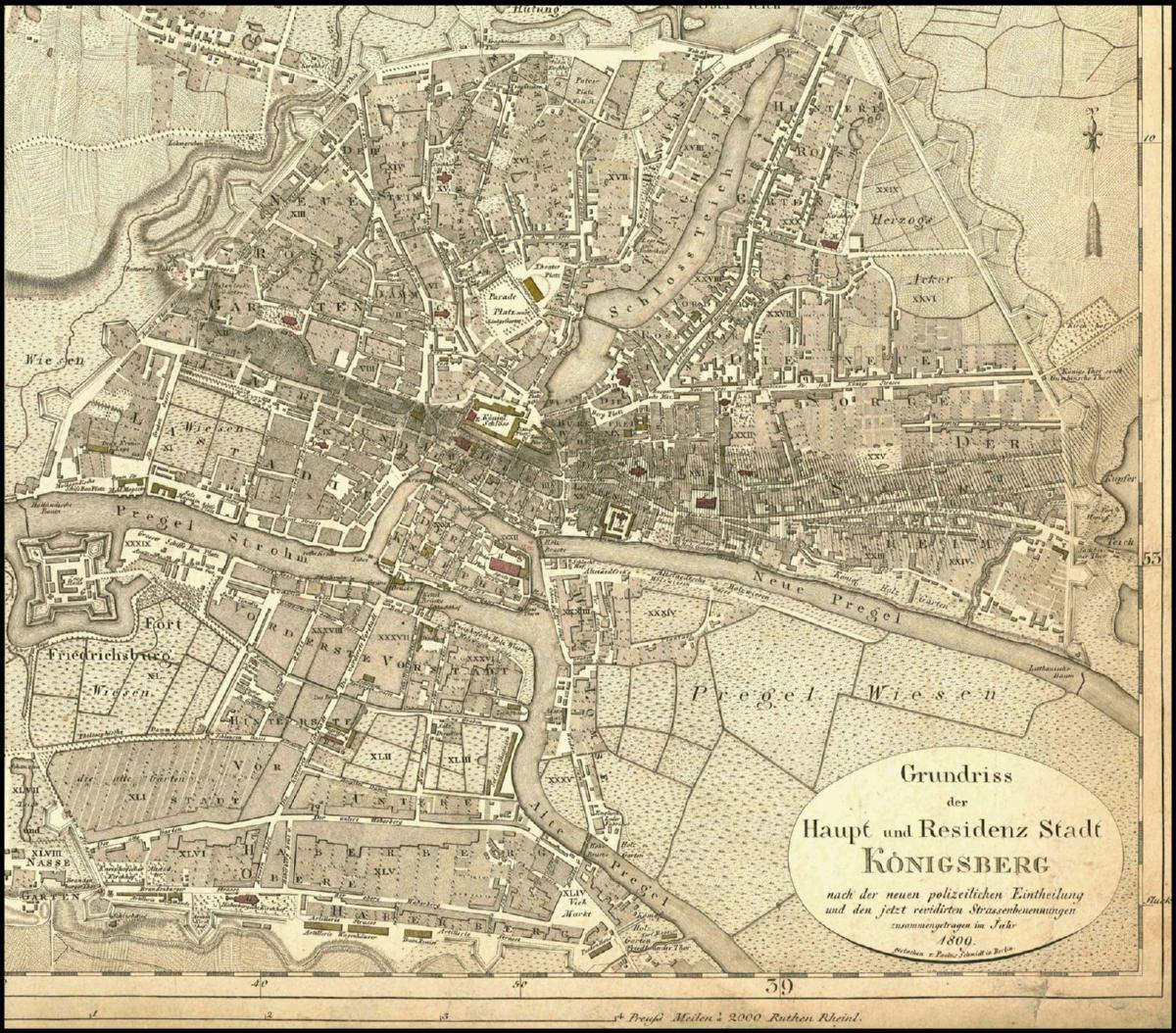 Grundriss der Haupt- und Residenzstadt Königsberg, nach neuerlicher Polizeilicher Einteilung, 1809