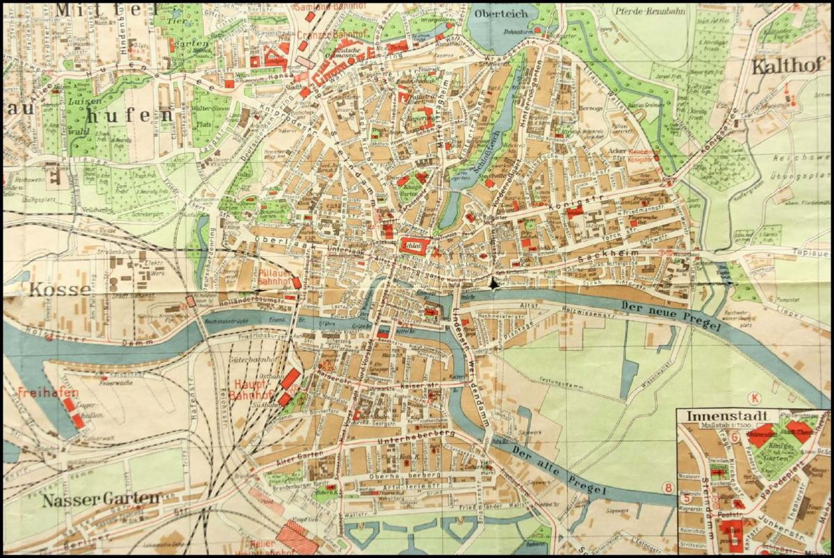 Stadtplan der Königsberger Innenstadt, 1936
