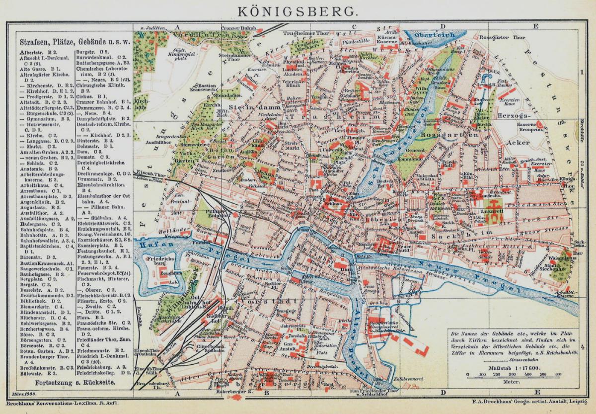 Königsberg Stadtplan, 1900