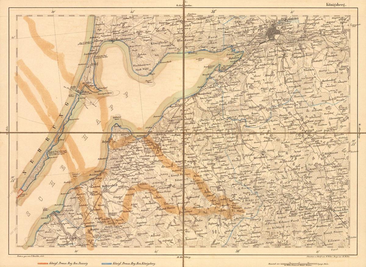 Karte des Königlich Preußischen Regierungsbezirks Danzig und Königsberg, 1869