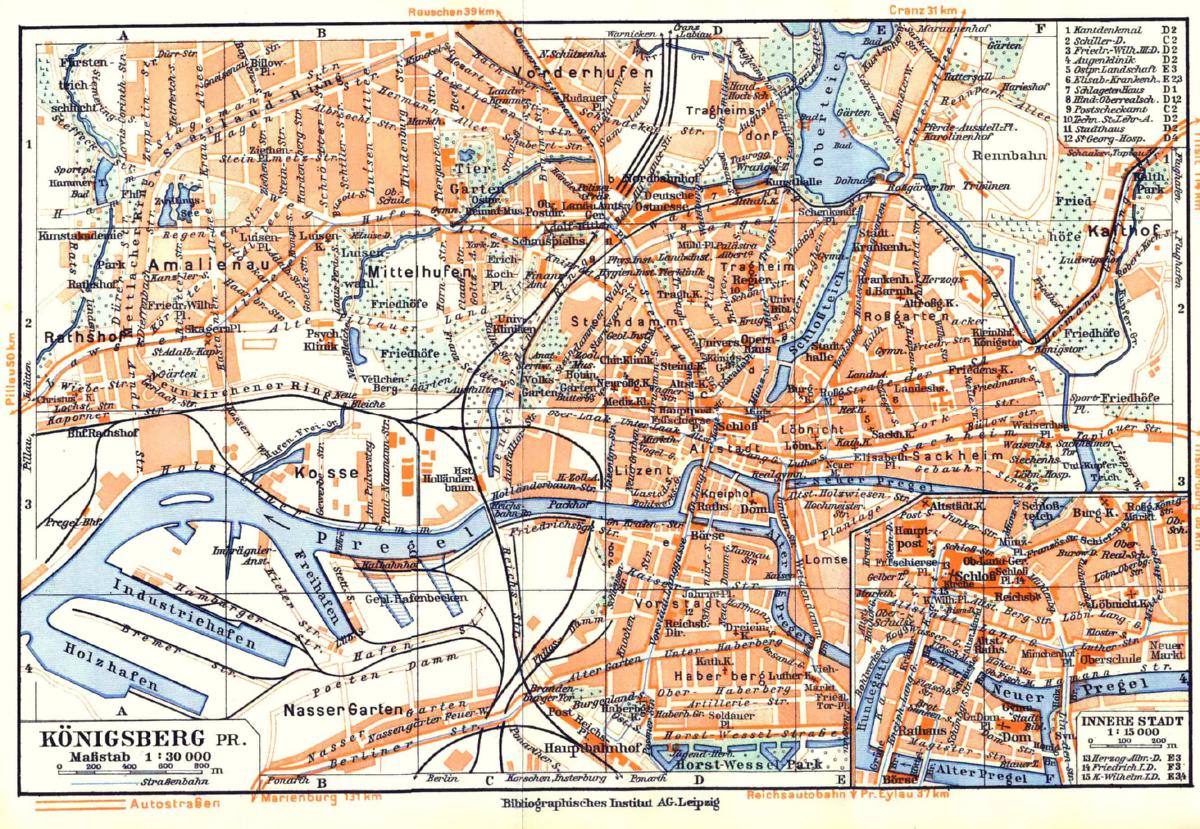 Königsberg Stadplan Innenstadt, 1940